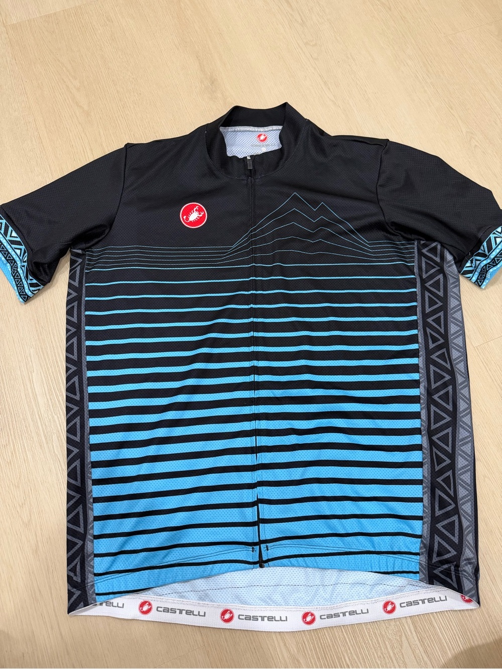 Men's Castelli Black & Blue Cycling Jersey XXL